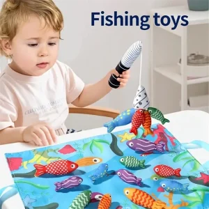 Montessori Fish Toys Cloth Fishing Game for Toddlers 6 to 12 Months Sensory Toy Stacking Cups Number Counting Color Sorting Gift 250328w