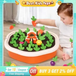 Baby Montessori Pull Out Radish Toys Toddler Memory Sorting Fine Motor Skills Education Fun Carrot Harvest Desk Game Teach ToolC250211