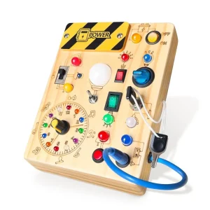 Baby Toy Busy Board Montessori Toys For 13 Years Old Wooden Toddler Sensory Travel Ideal Gift 1Add Year Boys Plus V2 Medium Yellow Dro Otf0L