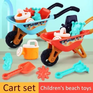 Beach Toy Stroller Kids Excavator Toy Kids Wheelbarrow Kid Sand Toys Set Cart Beach Sand Toy Plastic Kids Sand Playset BabyC250211