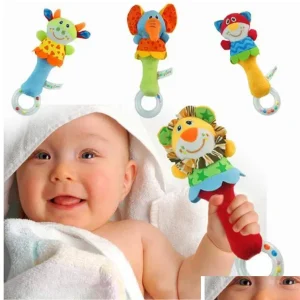 Toy Lovely Soft Animal Model Hand Bell Rattles Toys For Kids Handle Developmental Babyfans Educational Drop Delivery Gifts Learning E Dhikm