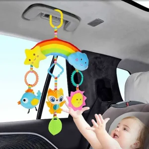 Baby Toys for 0 3 6 12 Months Rainbow Activity Plush Animal Stroller Hanging Toy for Baby Car Seat Crib Travel Sensory Baby Toys Y240820