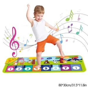 Piano Mat for Kids Toddlers Floor Keyboard Dance Mat Baby Fitness Play Animal Music Blanket Instrument Toys Girl Boy GiftC250211