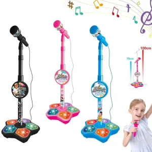 Kids Microphone with Stand Karaoke Song Music Instrument Toys Brain-Training Educational Toy Birthday Gift for Girl Boy Y240820